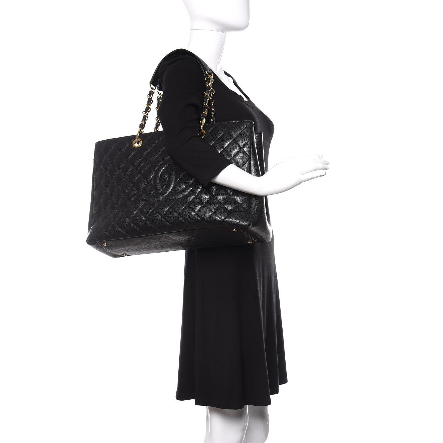 Chanel Caviar Quilted XL Grand Shopping Tote GST Black 2 of 17