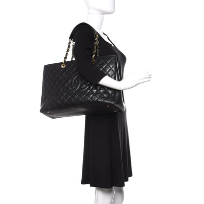 Chanel Caviar Quilted XL Grand Shopping Tote GST Black 2 of 17