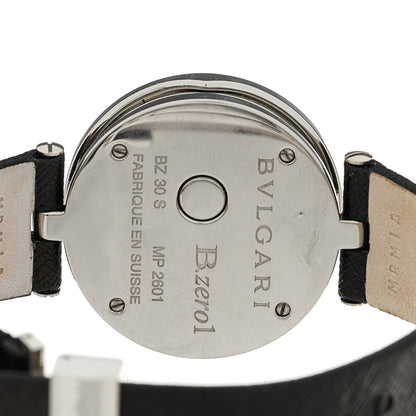 Bulgari Stainless Steel Calfskin Diamond Blue Mother of Pearl 30mm B.Zero1 Quartz Watch 4 of 4