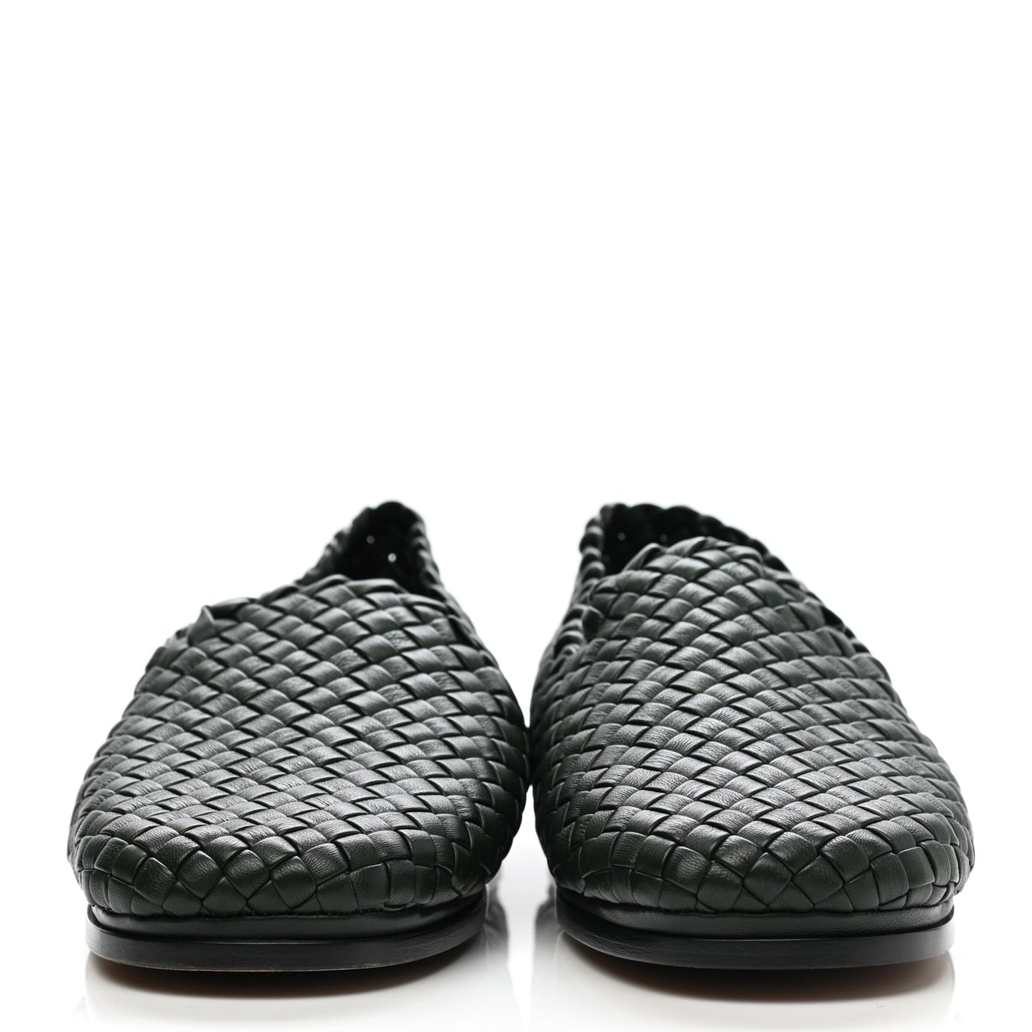 Nappa Intrecciato Mens Loafers 39.5 Dark Green