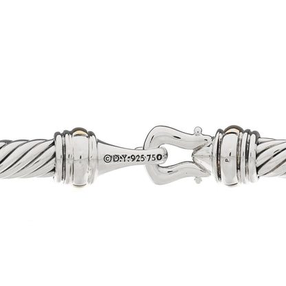 David Yurman Sterling Silver 18K Yellow Gold 4mm Cable Buckle Bracelet 3 of 3
