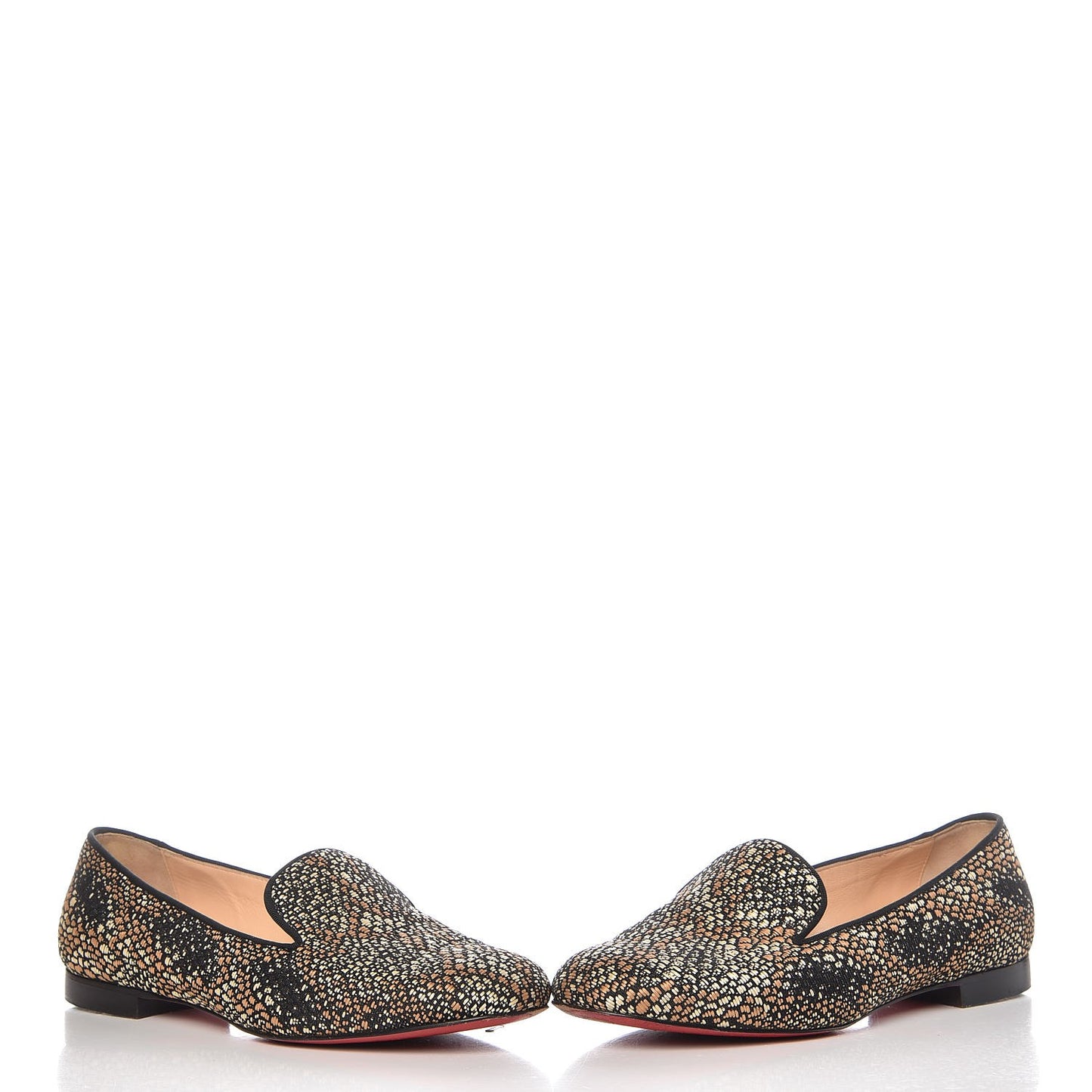Jacquard Sakouette Loafer Flats 39 Brown Beige