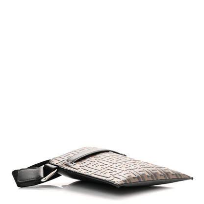 Fendi Vitello Century Bi-Color FF 1974 Embossed Messenger Maya Black 3 of 9