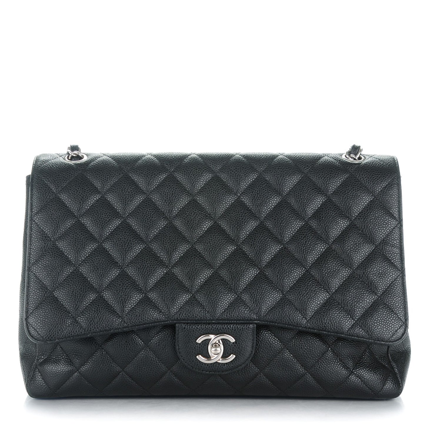 Caviar Quilted Jumbo Single Flap Black