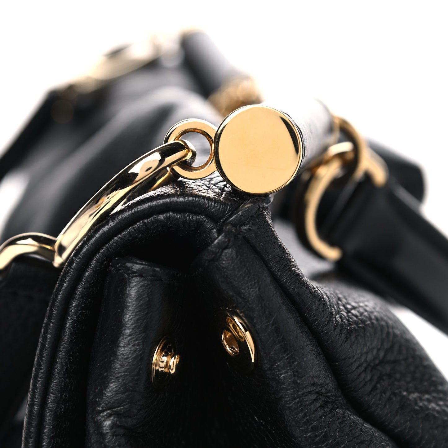 Grained Deerskin Large Miss Sicily Satchel Black