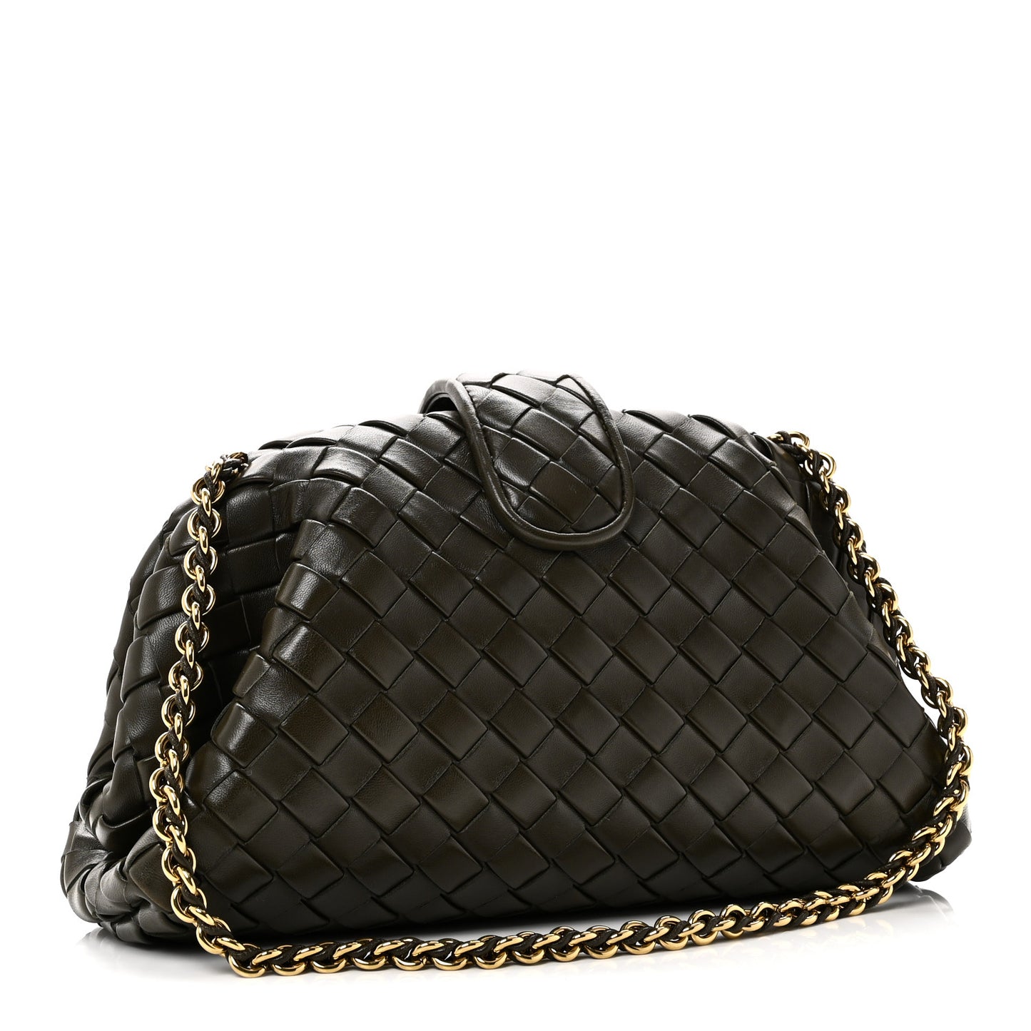 Nappa Intrecciato Teen The Lauren 1980 Clutch With Chain Khaki