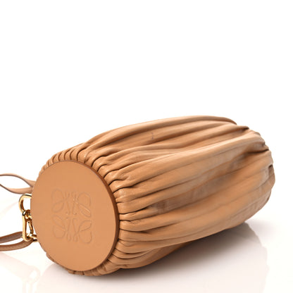 Loewe Lambskin Pleated Bracelet Pouch Shoulder Bag Warm Desert 4 of 12