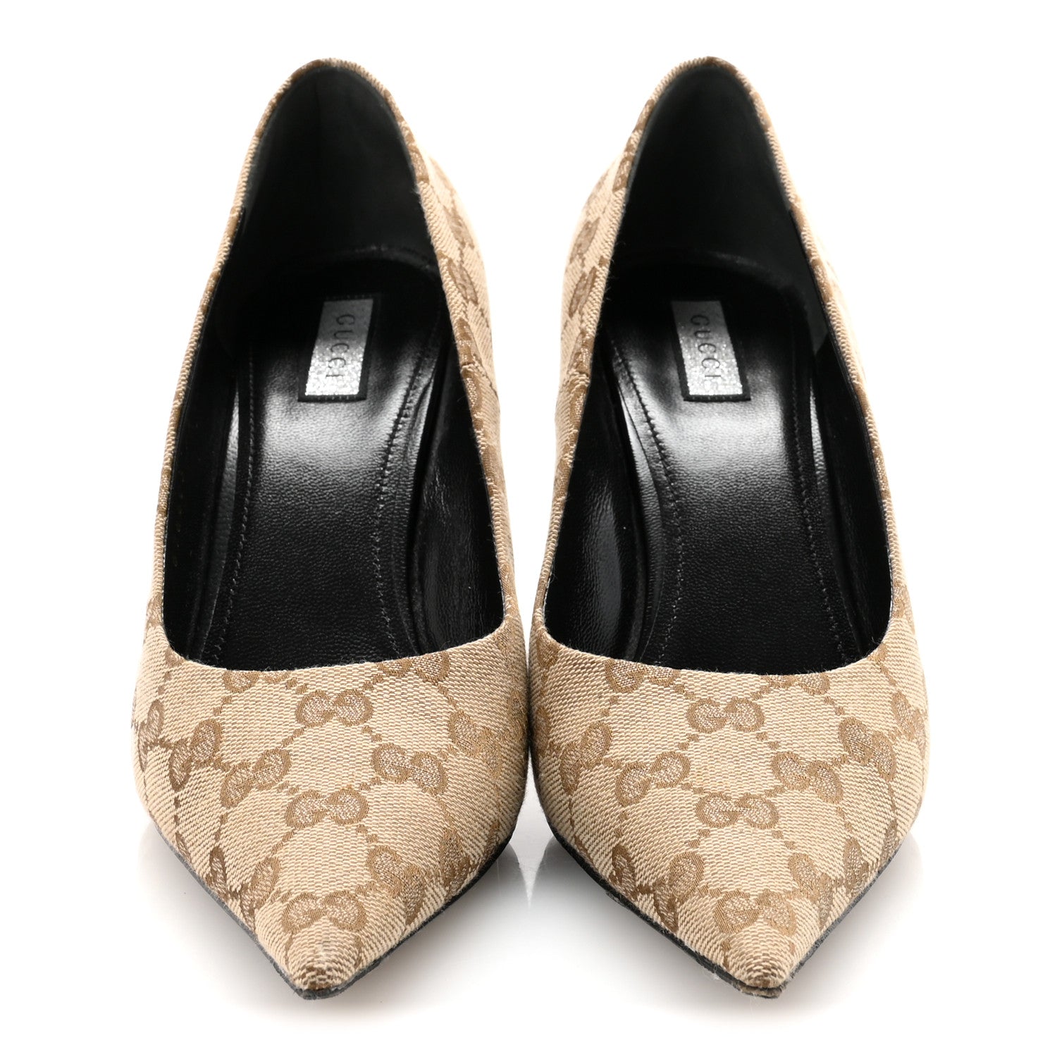 Balenciaga X GUCCI GG Monogram Square Knife 80mm Pumps 39 Beige Ebony 3 of 7