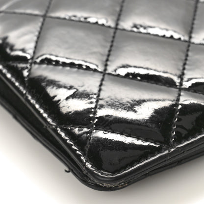 Chanel Patent Calfskin Quilted Yen Wallet Black 8 of 13
