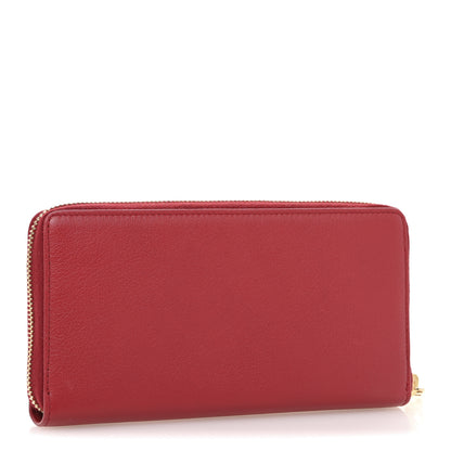 Saint Laurent Chevre Belle De Jour Zip Around Wallet Rouge Orient 3 of 10