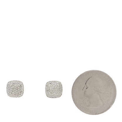 David Yurman Sterling Silver Diamond 5mm Pave Albion Earrings 2 of 4