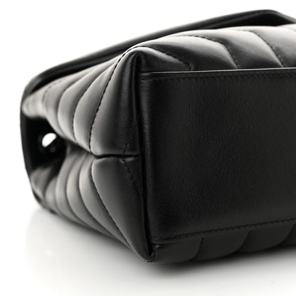 Saint Laurent Calfskin Y Quilted Monogram Monochrome Small Loulou Chain Satchel Black 9 of 11