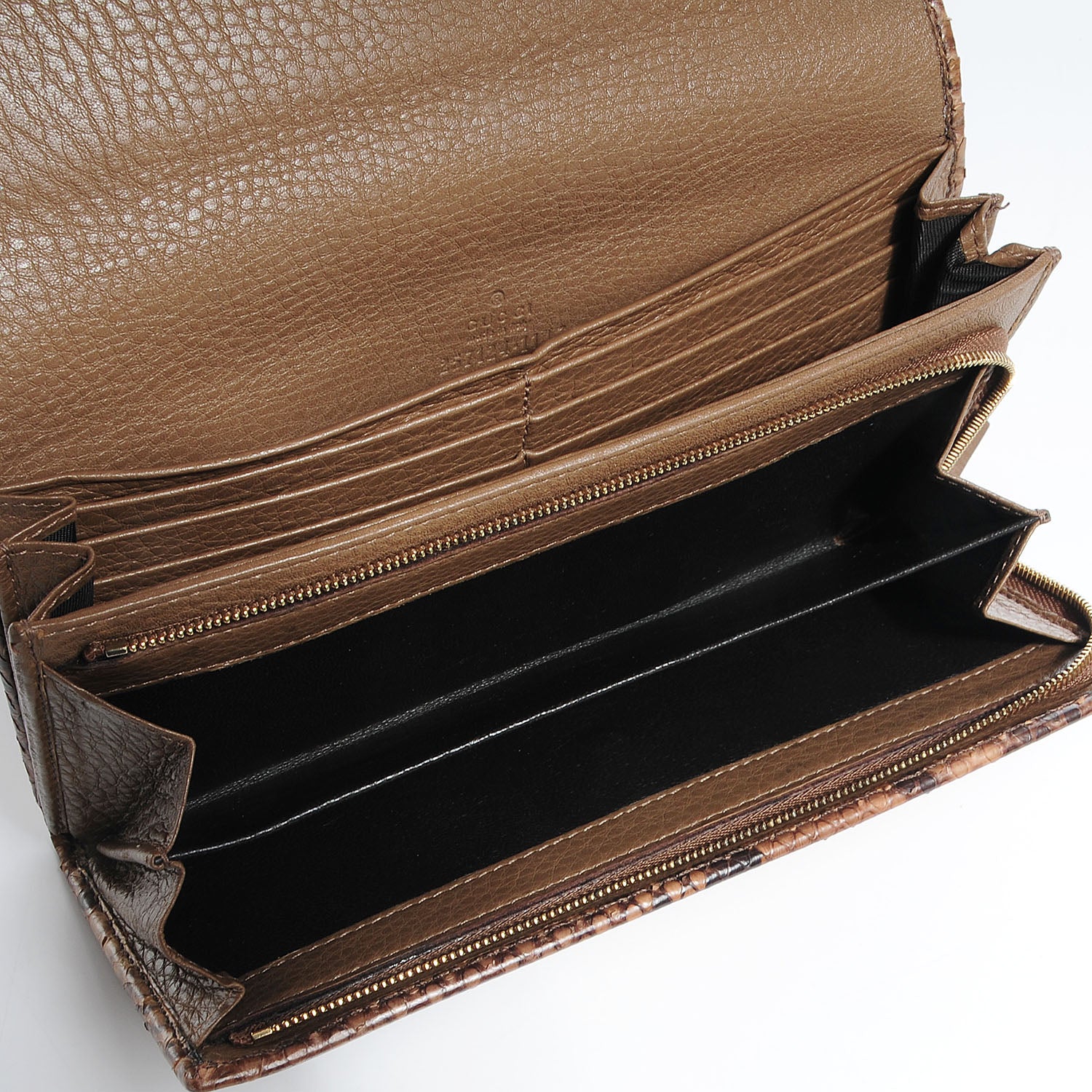 Gucci Python Stirrup Continental Wallet Brown 5 of 6