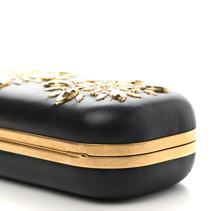 Alexander McQueen Nappa Studded Floral Knuckle Box Clutch Black 10 of 12