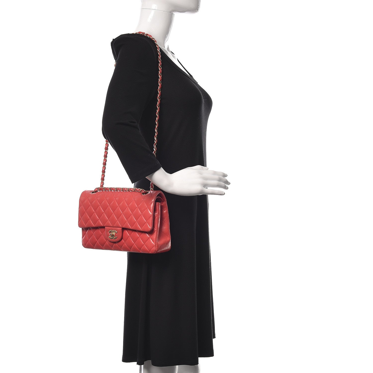 Chanel Lambskin Quilted Medium Double Flap Orange 2 of 21