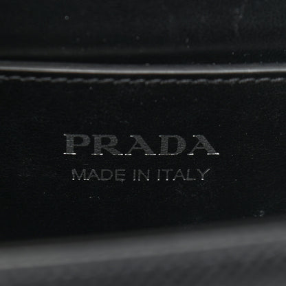 Prada Saffiano Cuir Calfskin Monochrome Robot Patches Envelope Flap Chain Shoulder Bag Black 6 of 8