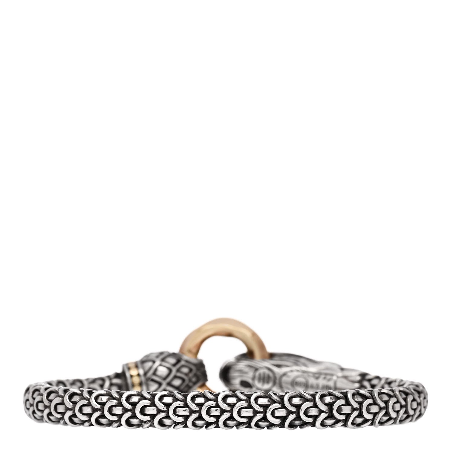 John Hardy Sterling Silver 18K Yellow Gold 6mm Naga Dragon Bracelet 3 of 4