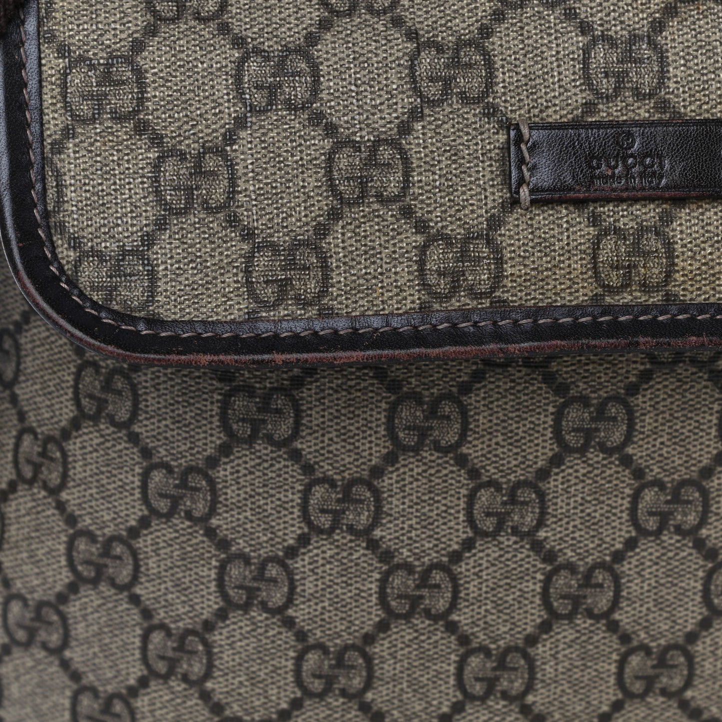 GG Plus Monogram Small Flap Messenger Bag Beige Dark Brown