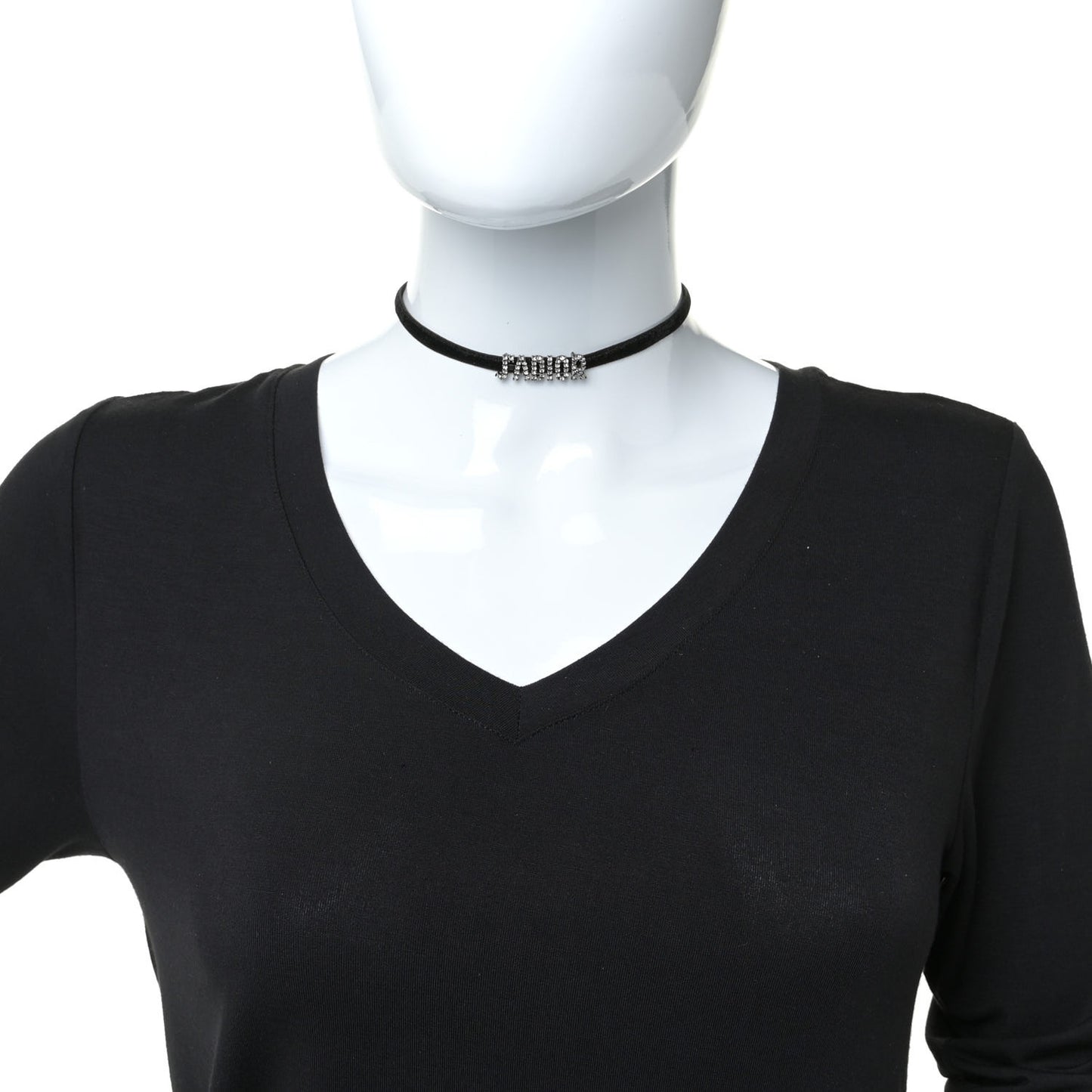 Velvet Crystal J’Adior Choker Necklace Black