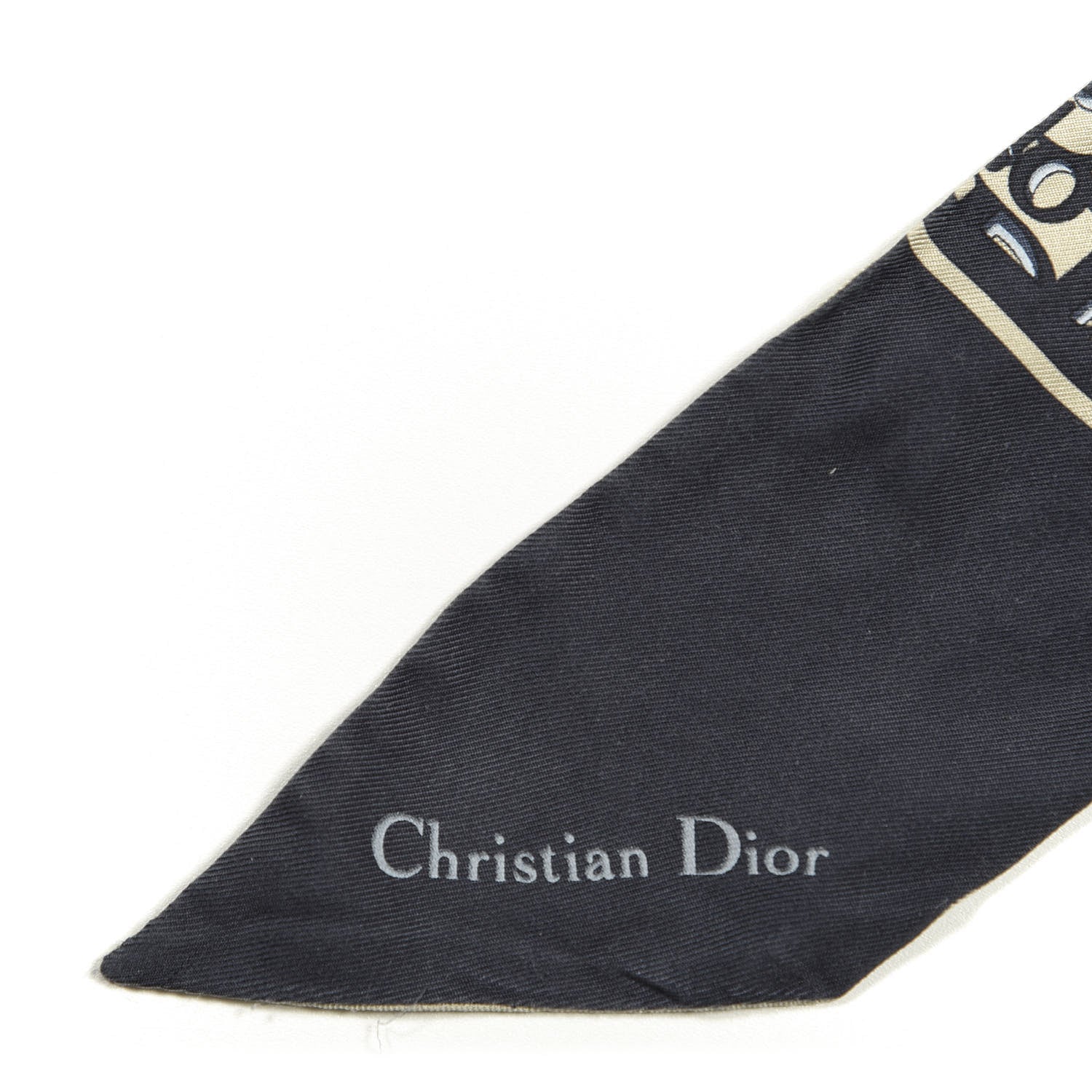 Christian Dior Silk Oblique Mitzah Scarf Blue 2 of 4