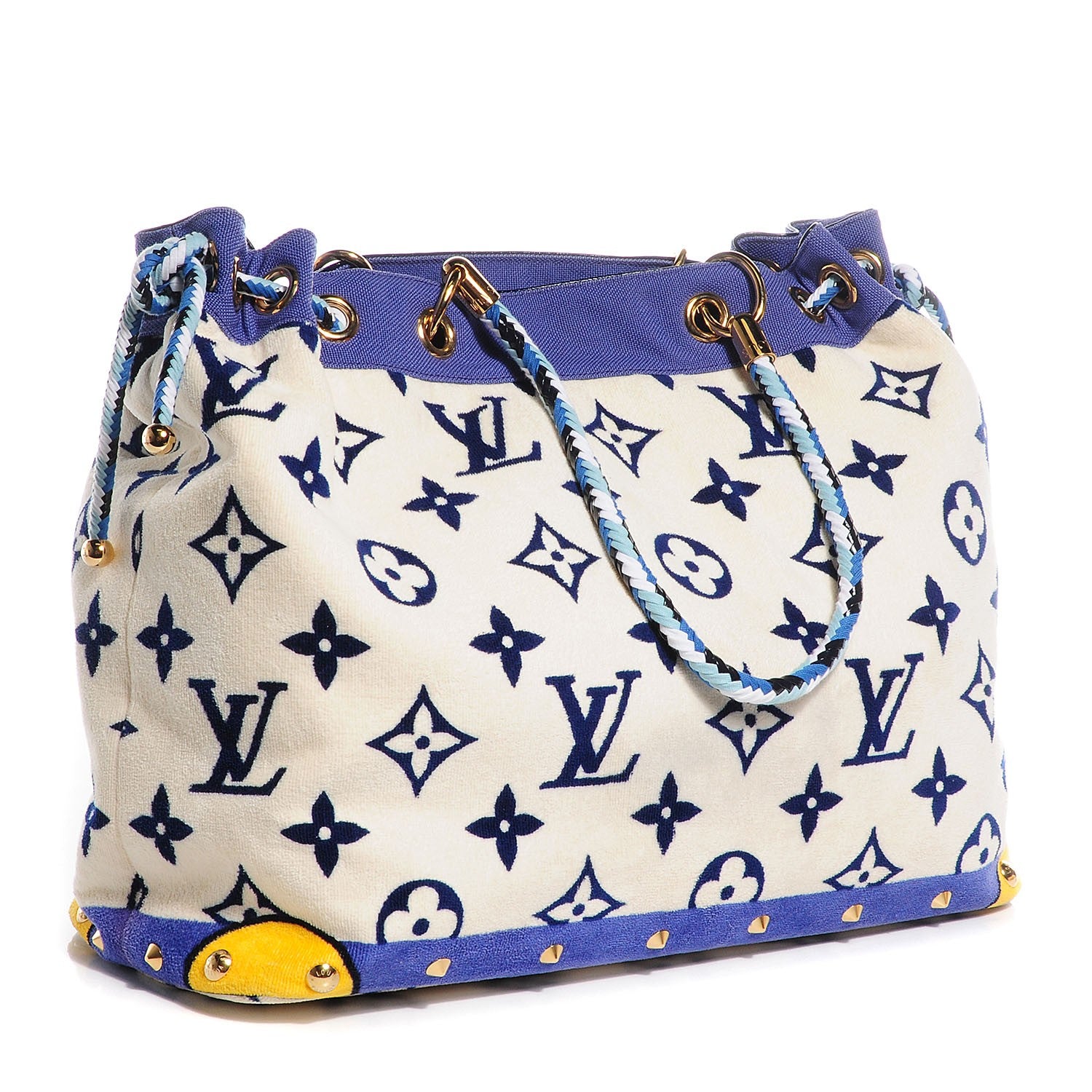 Louis Vuitton Cotton Monogram Eponge Cabas Blue 3 of 7