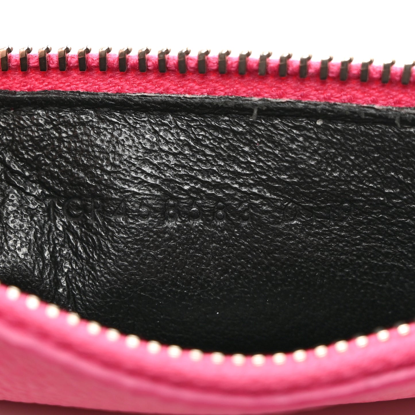 Grained Calfskin 5 Fragments Zip Pouch Card Holder Bubblegum