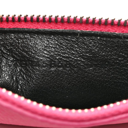 Saint Laurent Grained Calfskin 5 Fragments Zip Pouch Card Holder Bubblegum 7 of 8