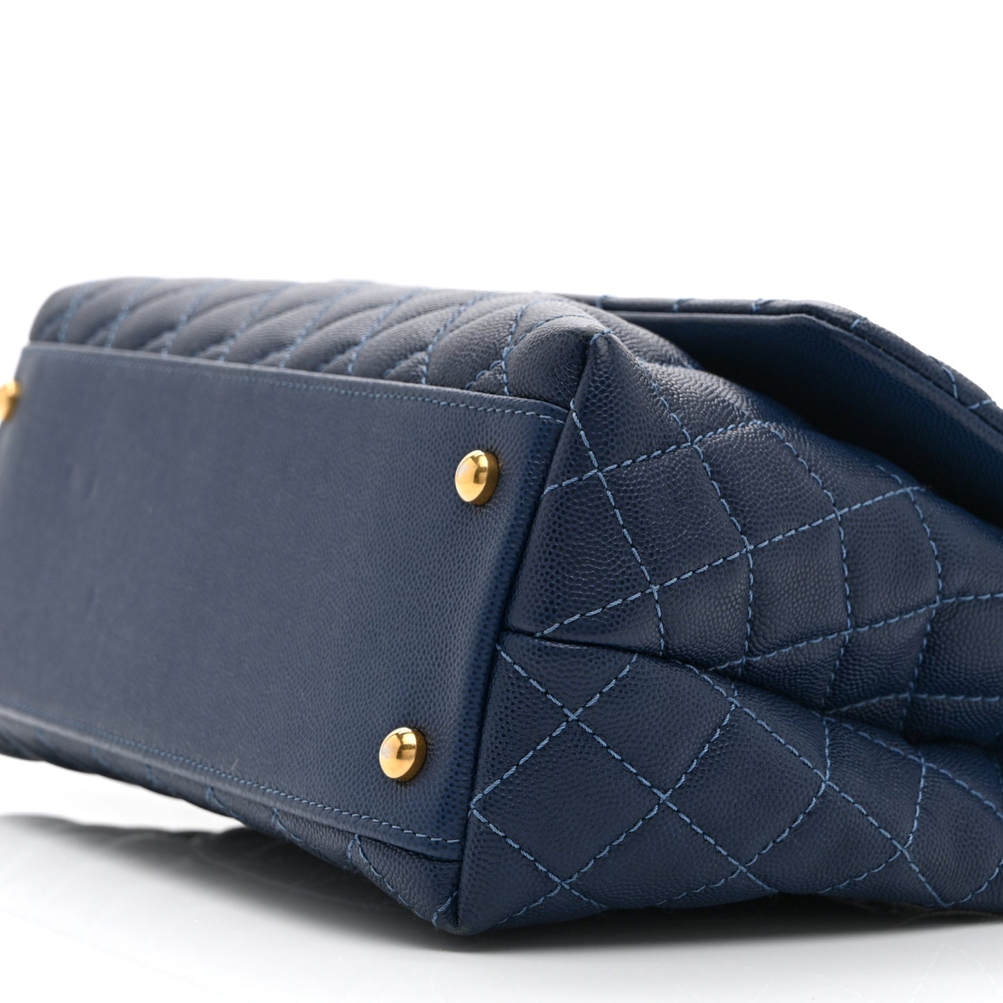 Caviar Quilted Small Coco Handle Flap Blue