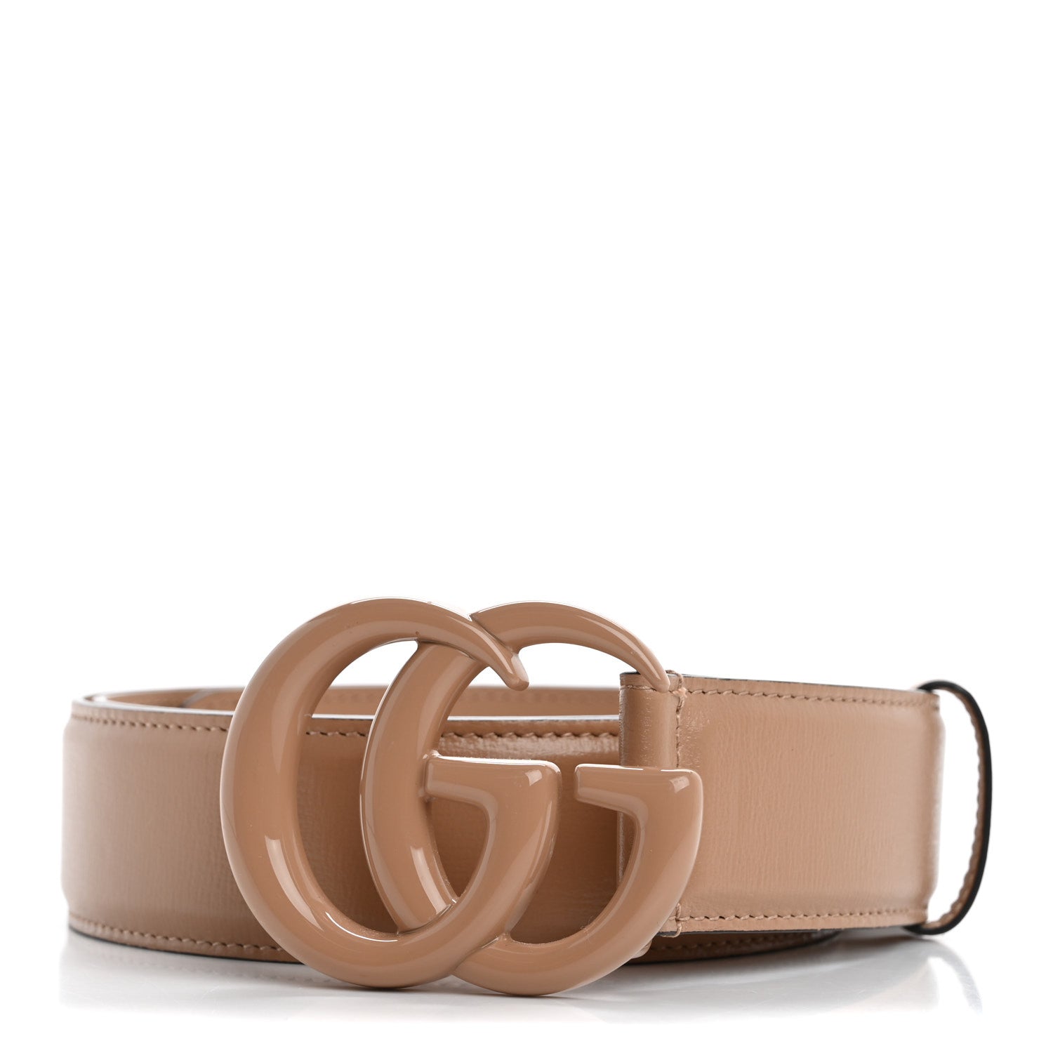 Gucci Azalea Calfskin Enamel Monochrome Double G 40mm Belt 100 40 Camelia 1 of 7