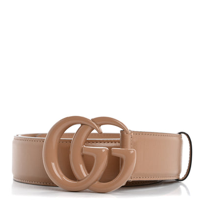 Gucci Azalea Calfskin Enamel Monochrome Double G 40mm Belt 100 40 Camelia 1 of 7