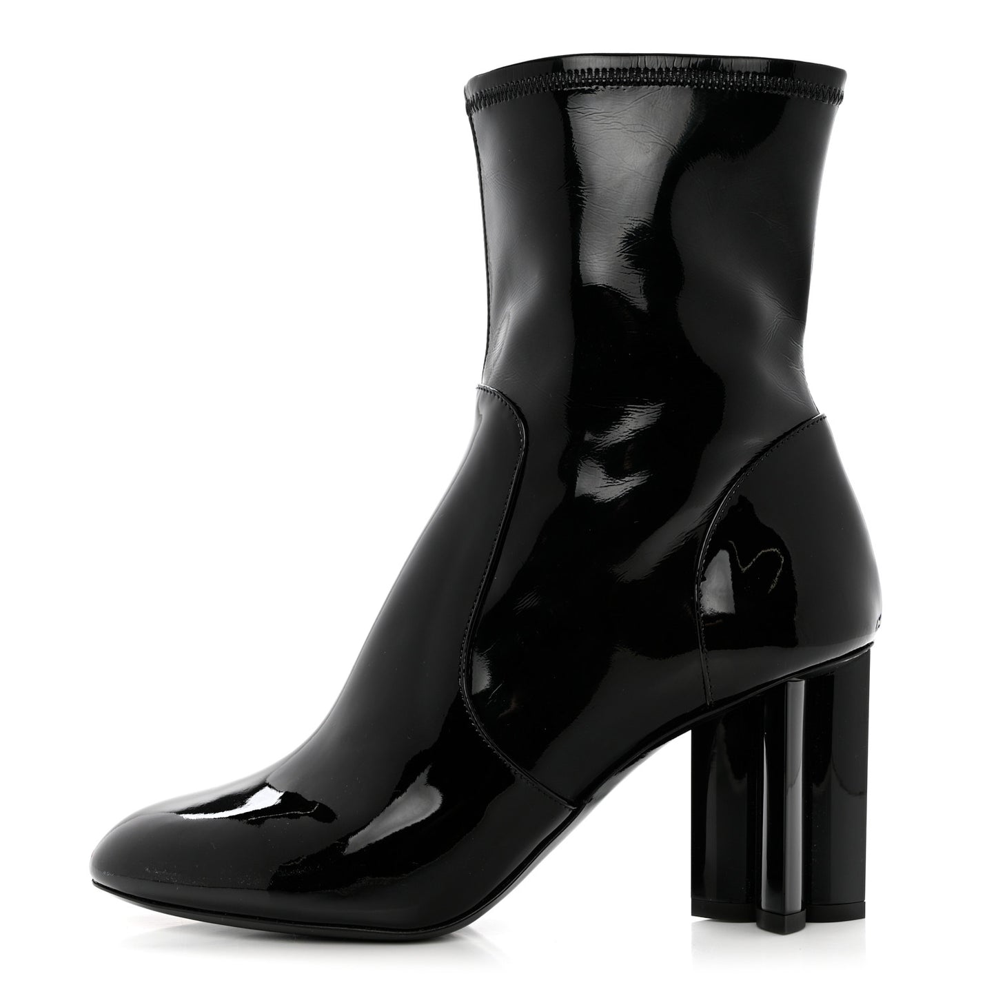 Patent Silhouette Ankle Boots 38 Black
