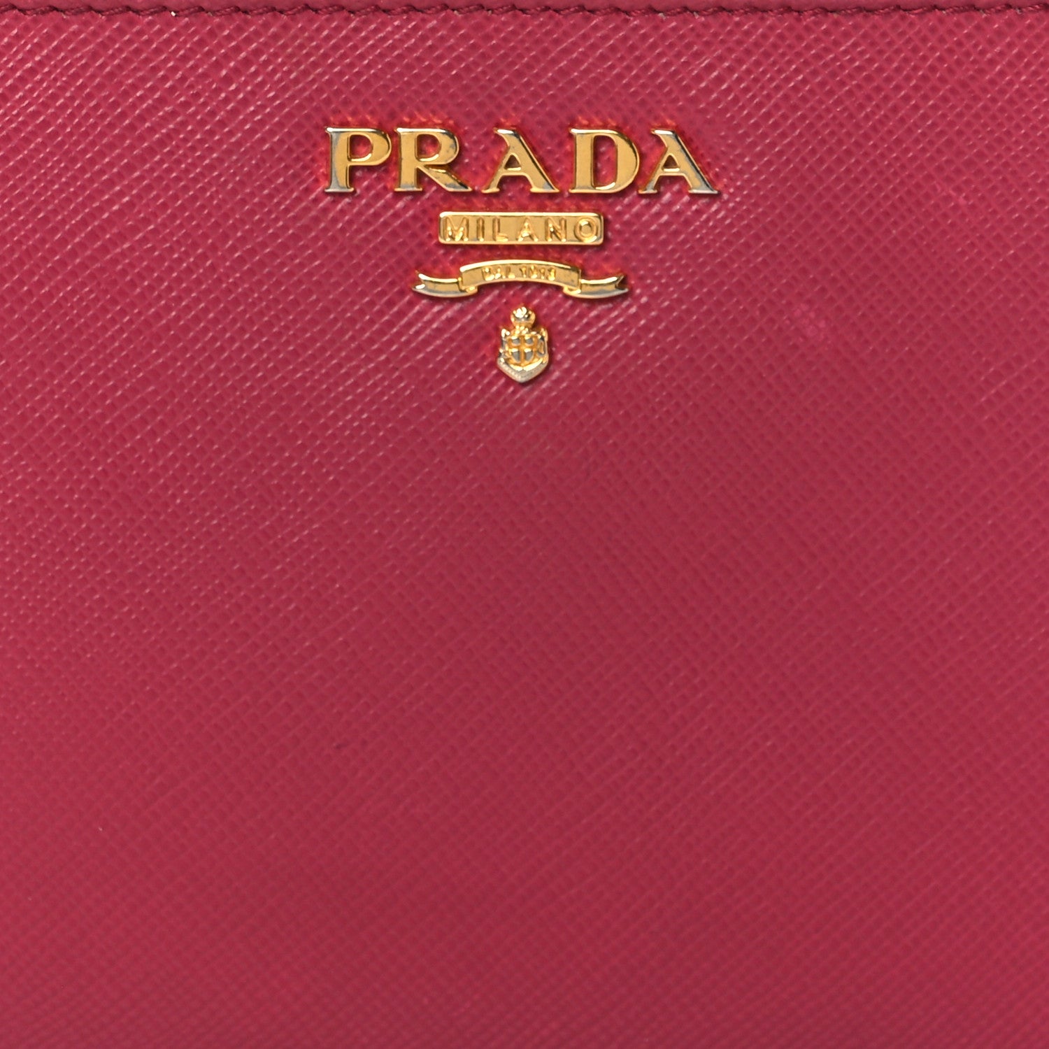 Prada Saffiano Metal Compact Wallet Peonia 7 of 7