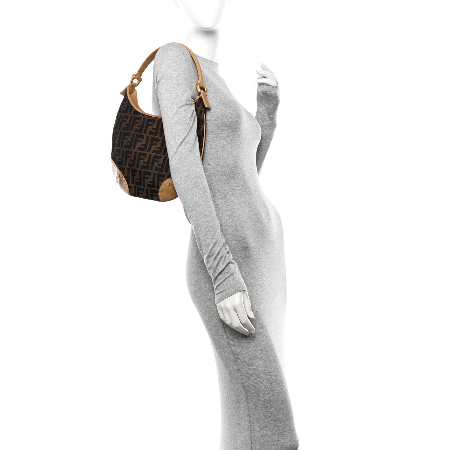 Fendi Zucca Shoulder Bag Tobacco Beige 3 of 10