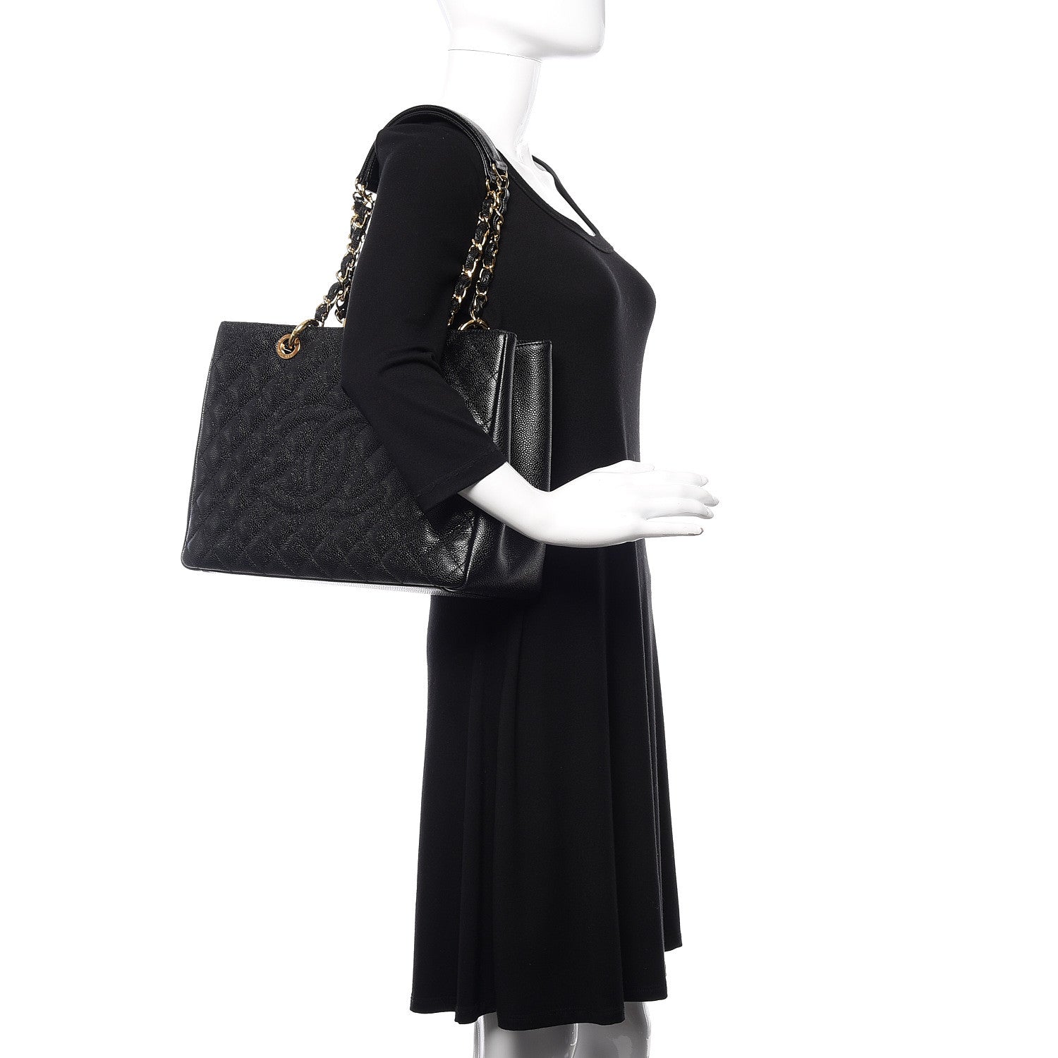 Chanel Caviar Quilted Grand Shopping Tote GST Black 2 of 11