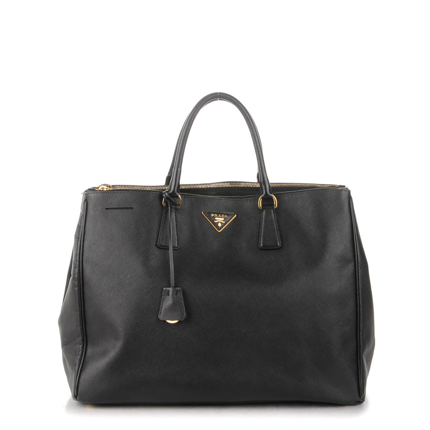 Saffiano Lux Extra Large Galleria Double Zip Tote Black