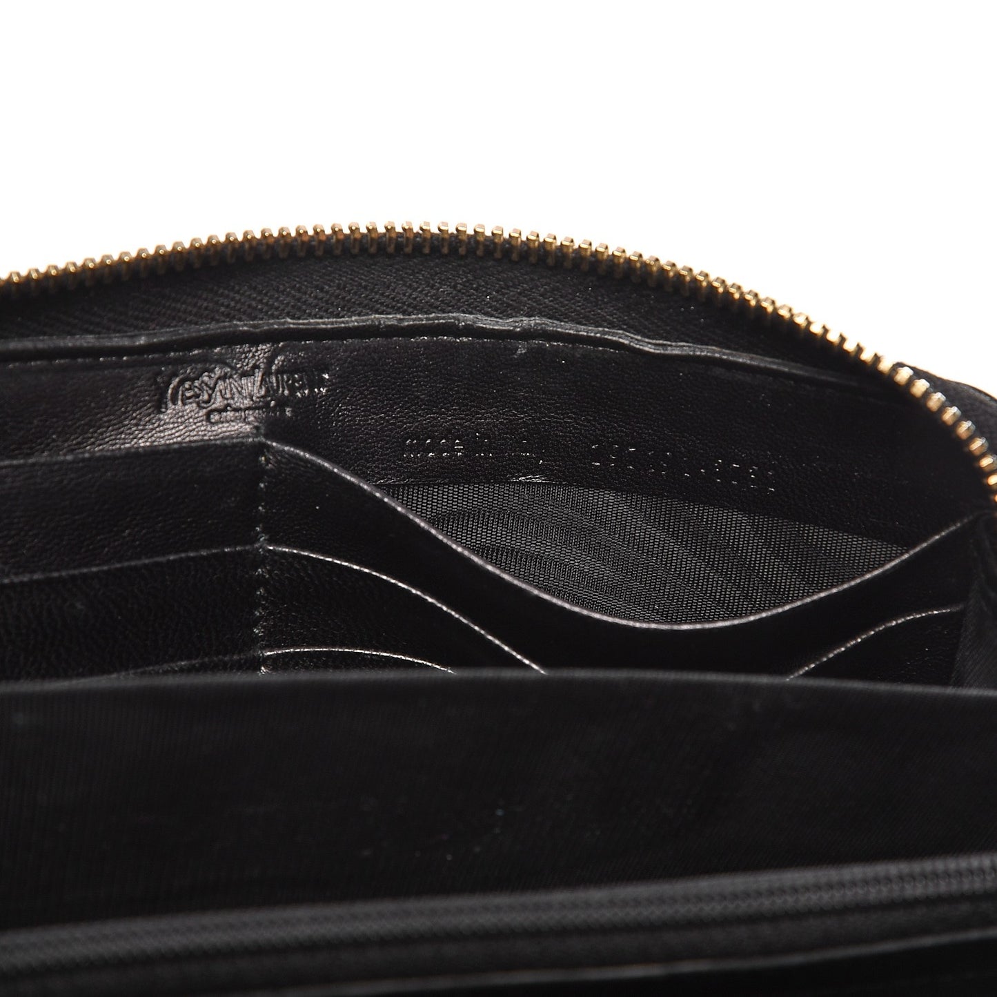 Patent Y-Mail Zip Around Wallet Black