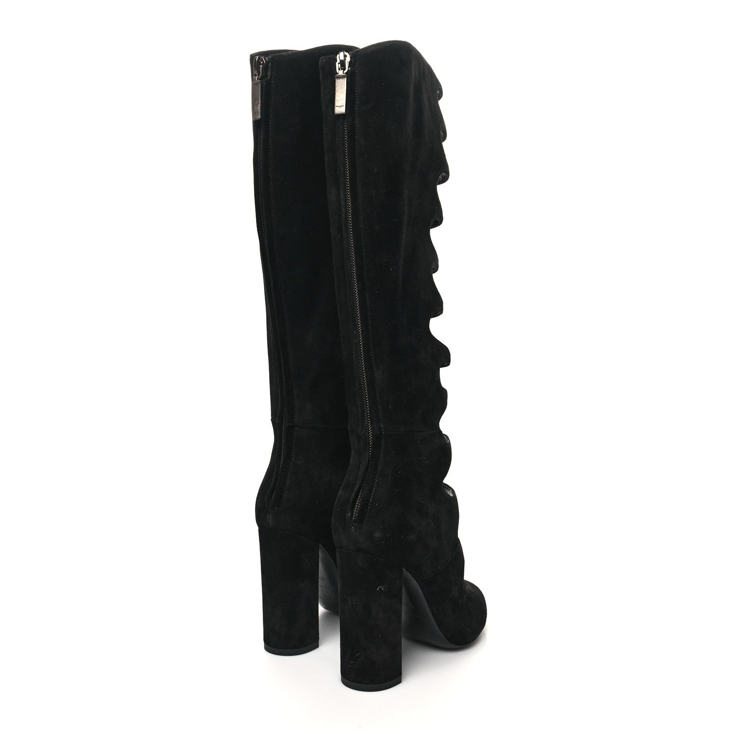 Saint Laurent Suede Cut Out Joplin Over The Knee Boots 36.5 Black 4 of 8