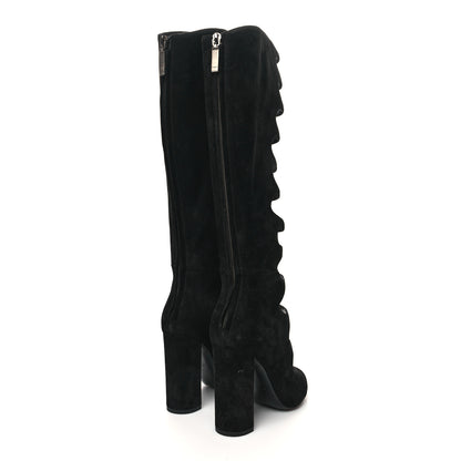 Saint Laurent Suede Cut Out Joplin Over The Knee Boots 36.5 Black 4 of 8