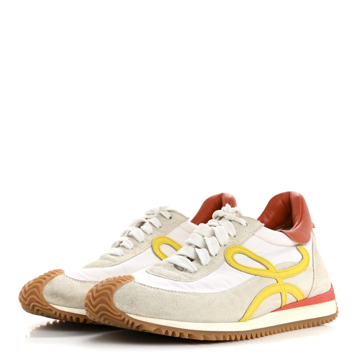 Nylon Suede Flow Runner Sneakers 39 Grey Yellow