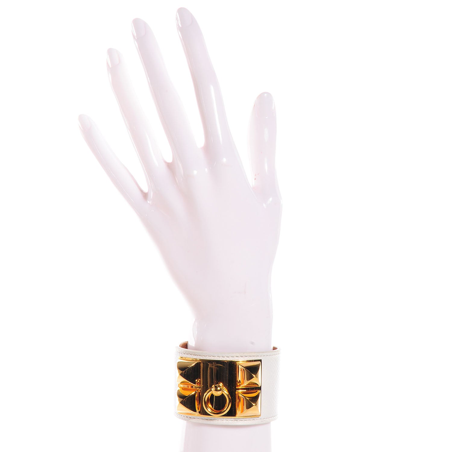 Hermes Epsom Collier de Chien CDC Bracelet White Small 2 of 7