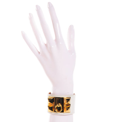 Hermes Epsom Collier de Chien CDC Bracelet White Small 2 of 7