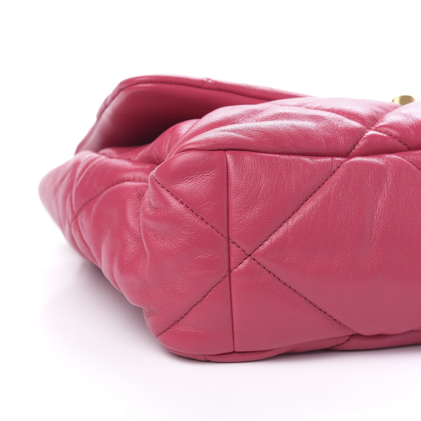 Lambskin Quilted Medium 19 Flap Dark Pink