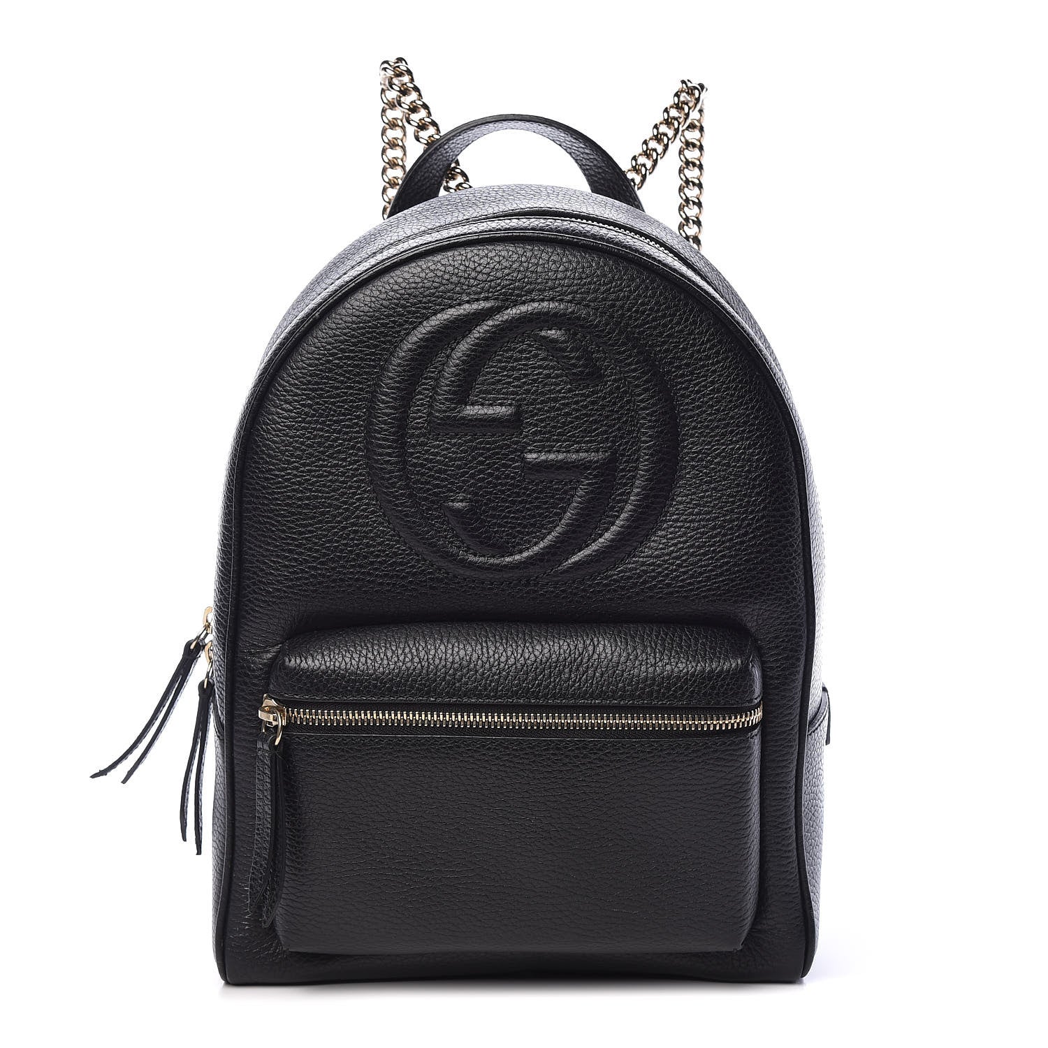 Gucci Pebbled Calfskin Soho Chain Backpack Black 1 of 12