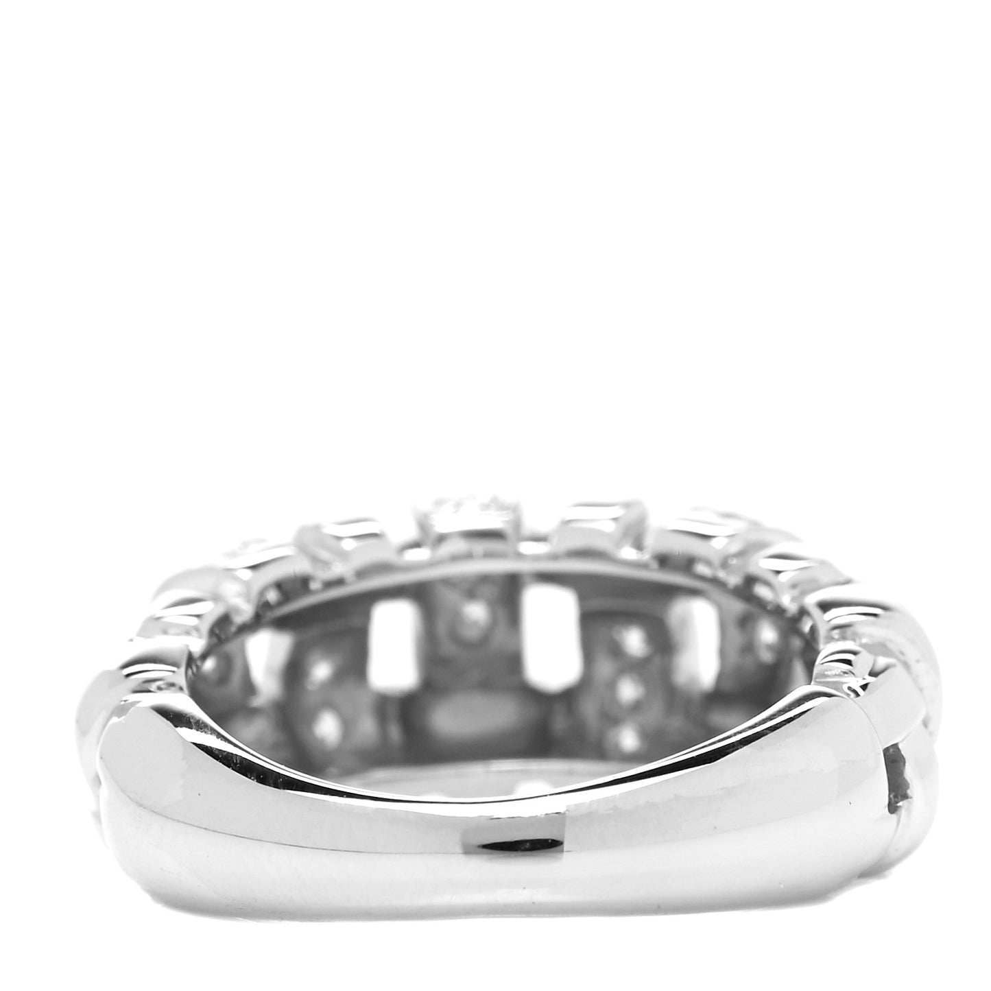 18K White Gold Diamond Vannerie Weave Ring 48 4.5