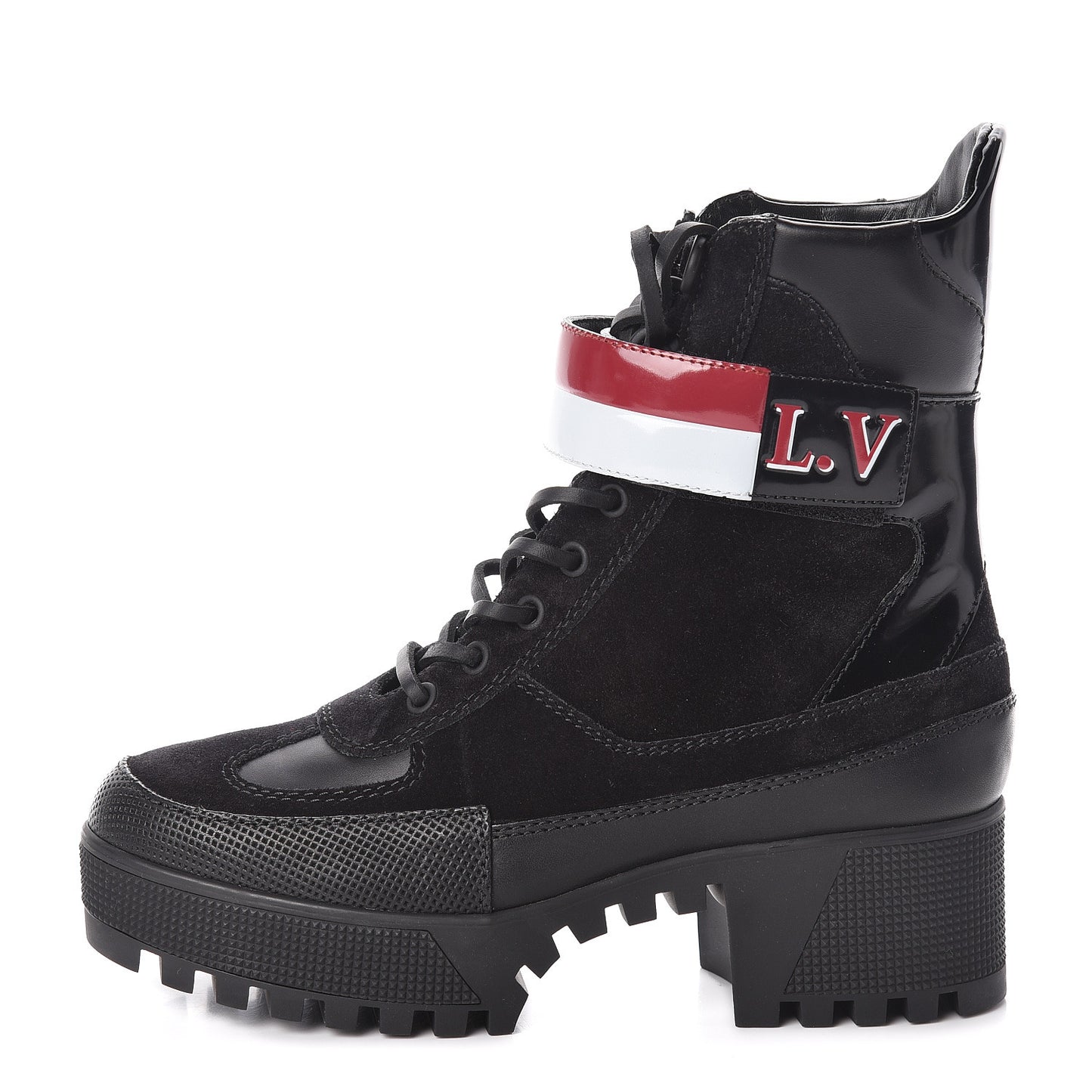 Suede Calfskin Laureate Platform Desert Boots 37 Black