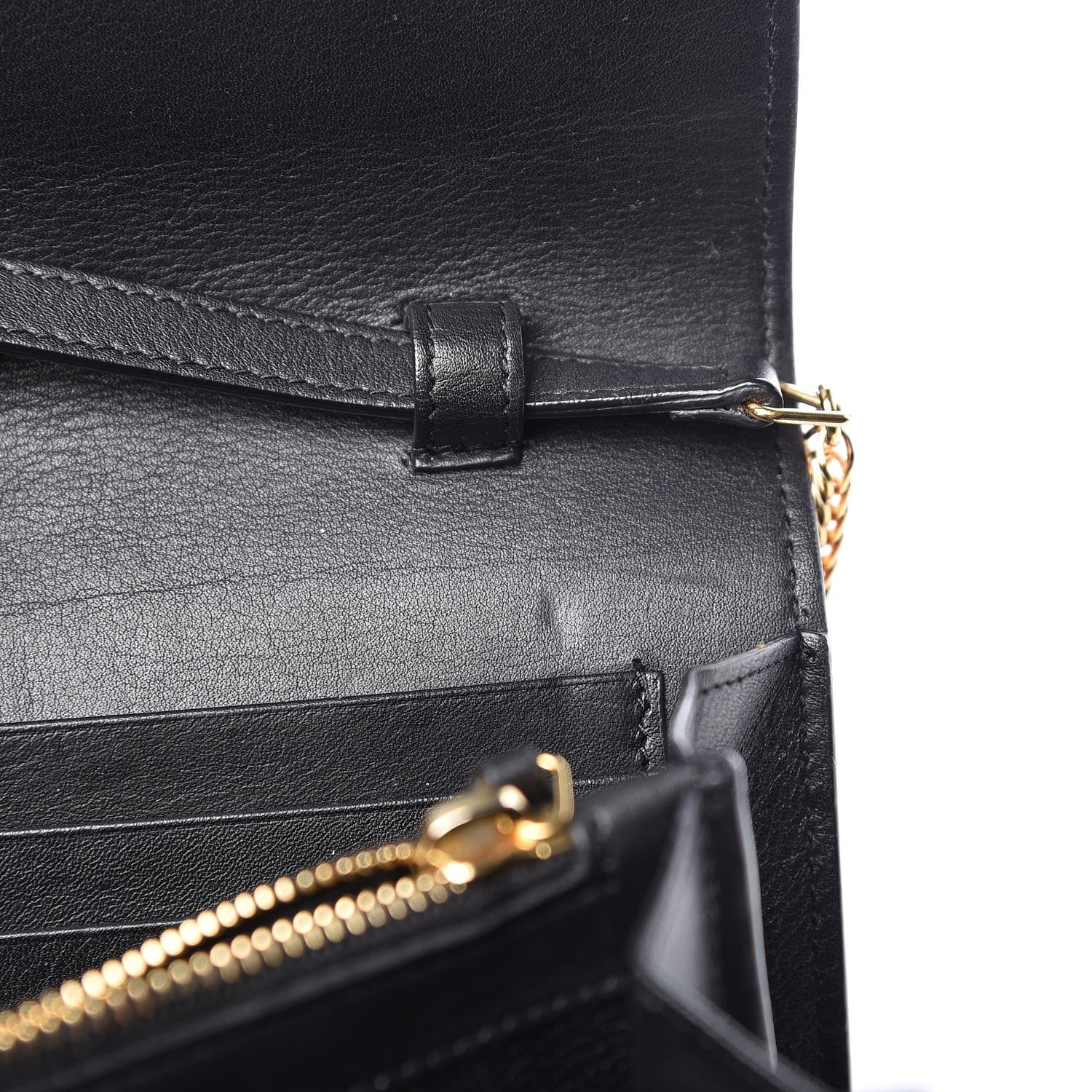 Saint Laurent Calfskin Classic Y Ligne Chain Wallet Black 9 of 14