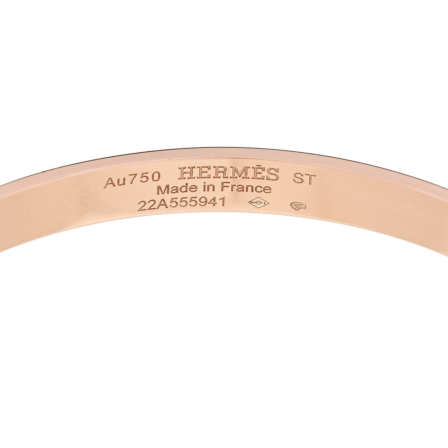 Hermes 18K Rose Gold PM Collier De Chien Bracelet ST 3 of 4