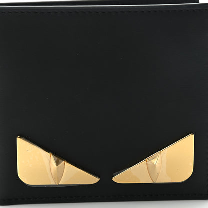 Fendi Vitello Century Metal Monster Eyes Bi-Fold Wallet Black 7 of 9