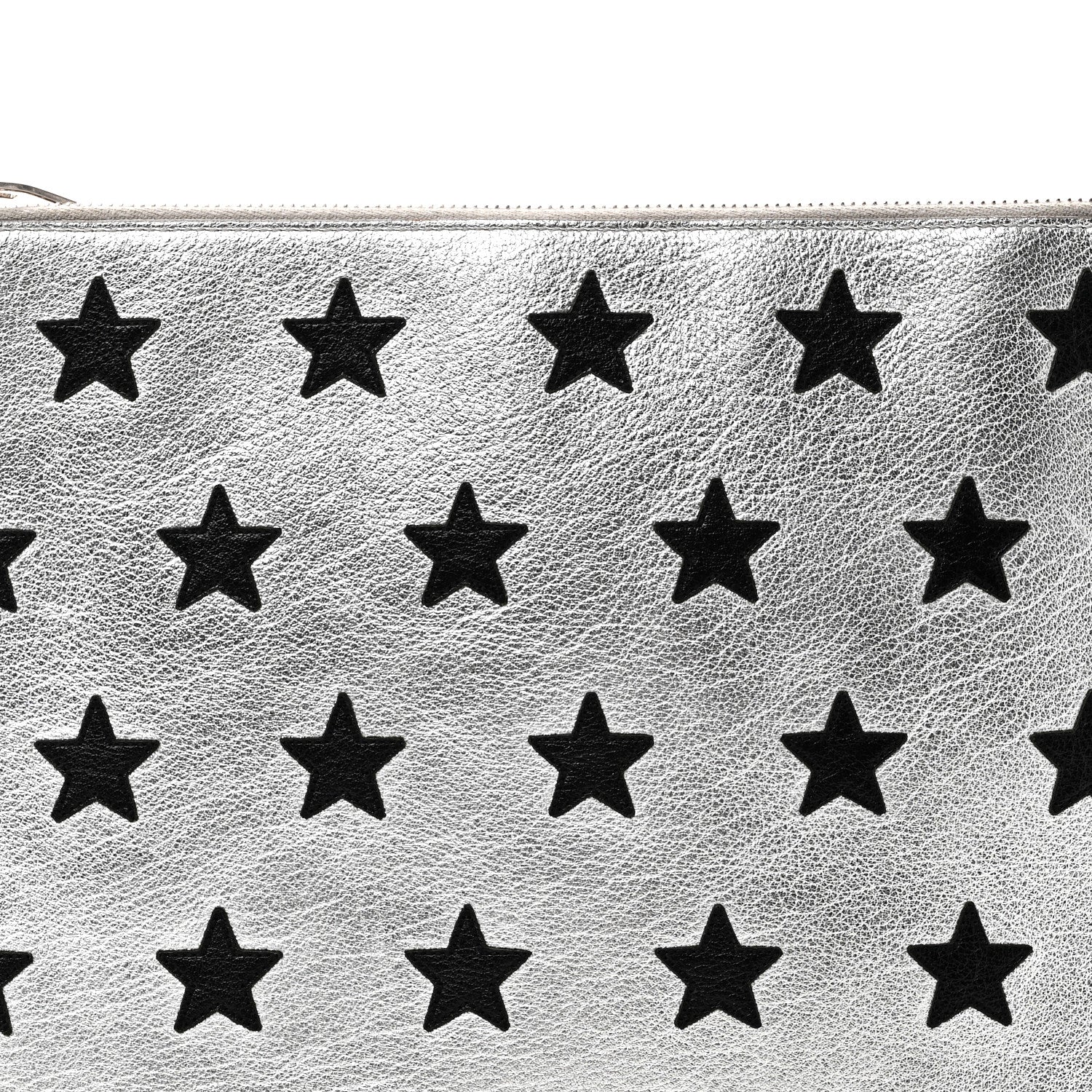 Saint Laurent Calfskin Star Rider iPad Pouch Argento 8 of 9
