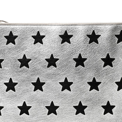 Saint Laurent Calfskin Star Rider iPad Pouch Argento 8 of 9